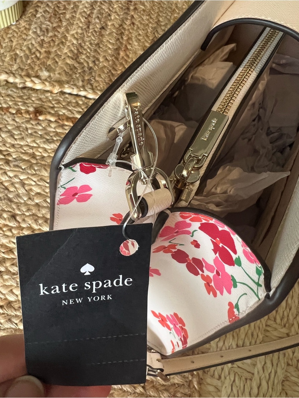 NWT!KATE Spade♠️PLAYFUL & PRETTY Cream Medium Floral Satchel/Crossbody!MSRP$399! - Picture 3 of 12
